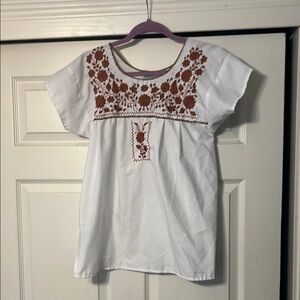 Native embroidered peasant top